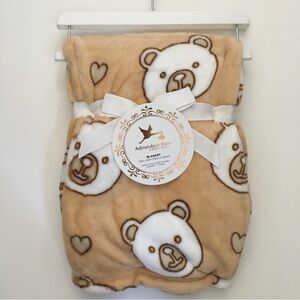 NEW My Cozy Baby Blanket Soft Lightweight Bear & Hearts Print | Adirondack Baby